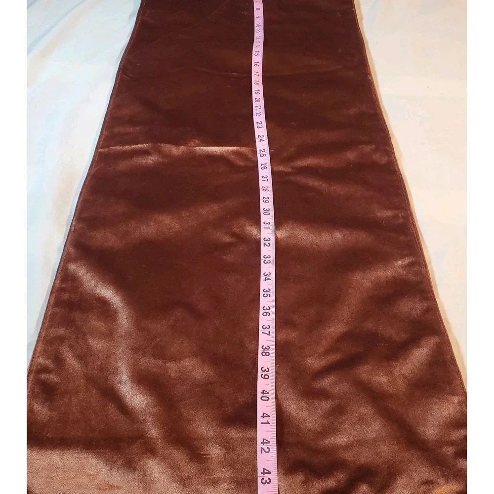 Shabby Chic Fall‎ decor long Table Runner Velvet Brown 16x88 Lined